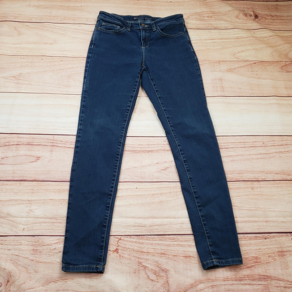 Michael‎ Kors Jeans Womens 4 Blue Izzy Skinny Mid Rise Stretch Denim Pants Ankle